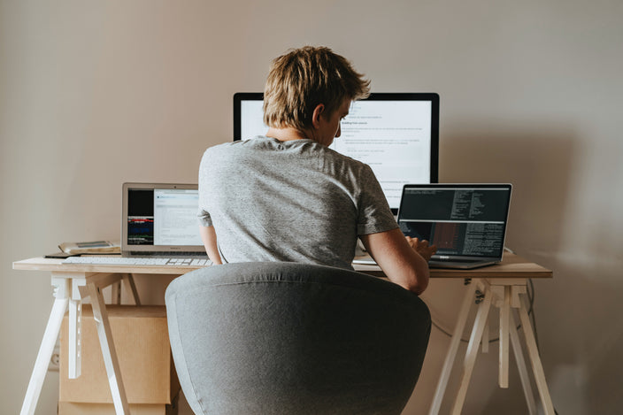 The guy is ready for the hybrid workplace